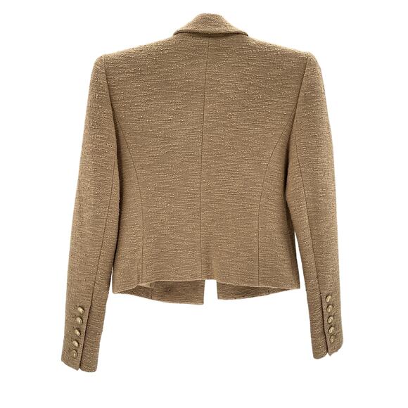 L'Agence 'Inez' Beige Cotton Cropped Blazer Size 2 - Picture 3 of 4